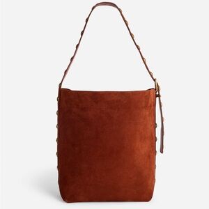 NWT Madewell The Essential Bucket Tote Studded Soft Mahogany